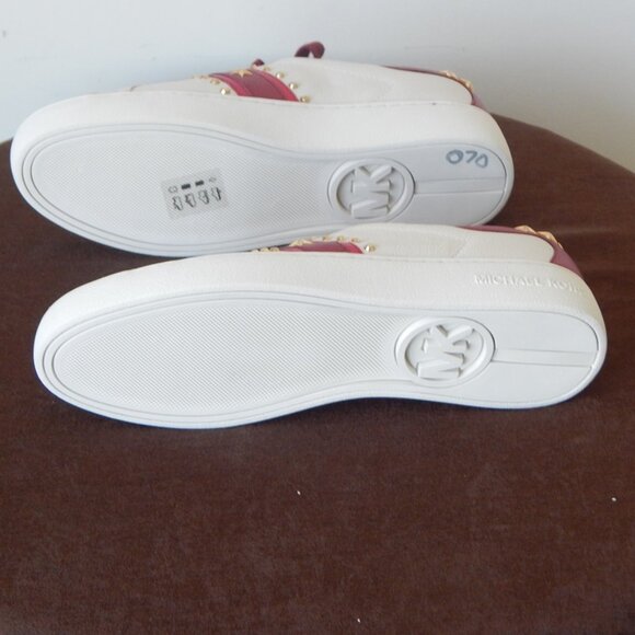 Michael Kors Frankie Stripe Leather Studded Low Top Lace-up Sneaker Shoe 7 M New - Picture 11 of 11